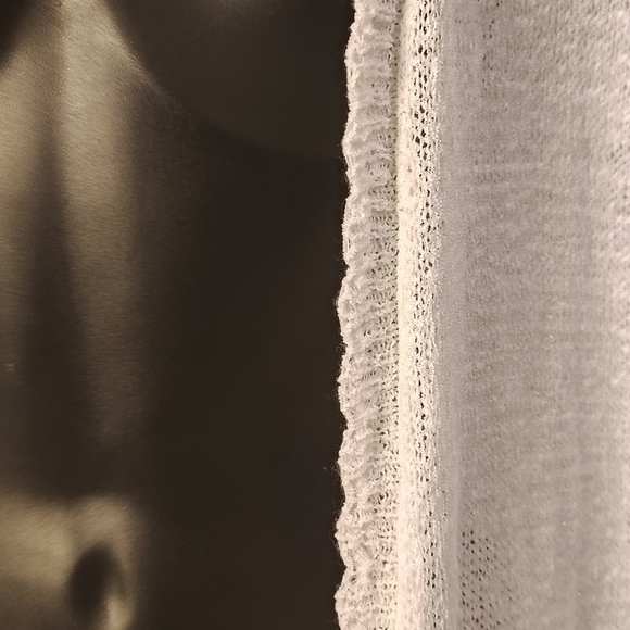 Medium Ivory Colored Open Cardigan With Crochet Back Cottage Coquette - Picture 2 of 9